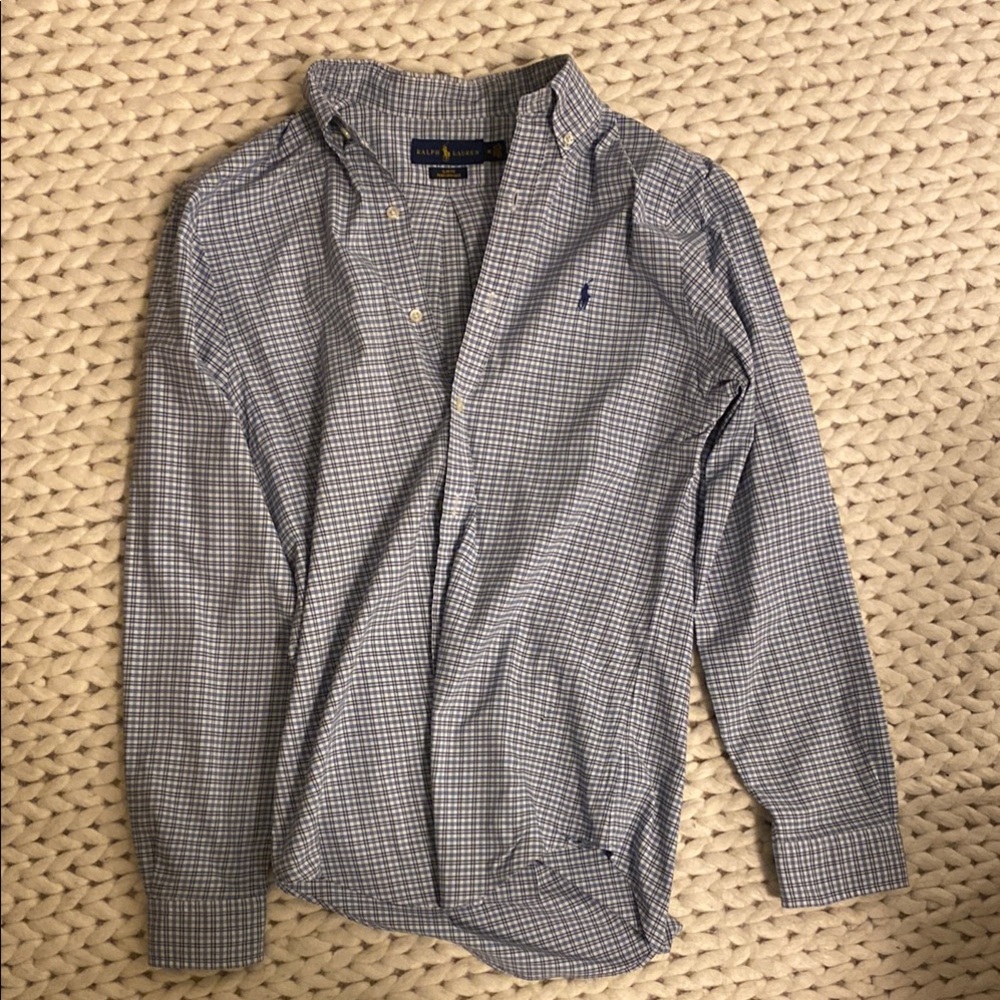 Ralph Lauren blue Plaid Button-Up medium slim performance